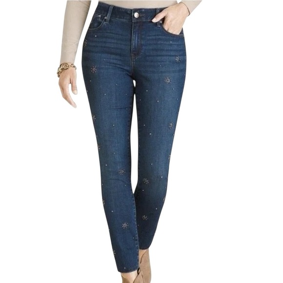 Chico’s Starburst Embellished Jeans - Picture 1 of 7